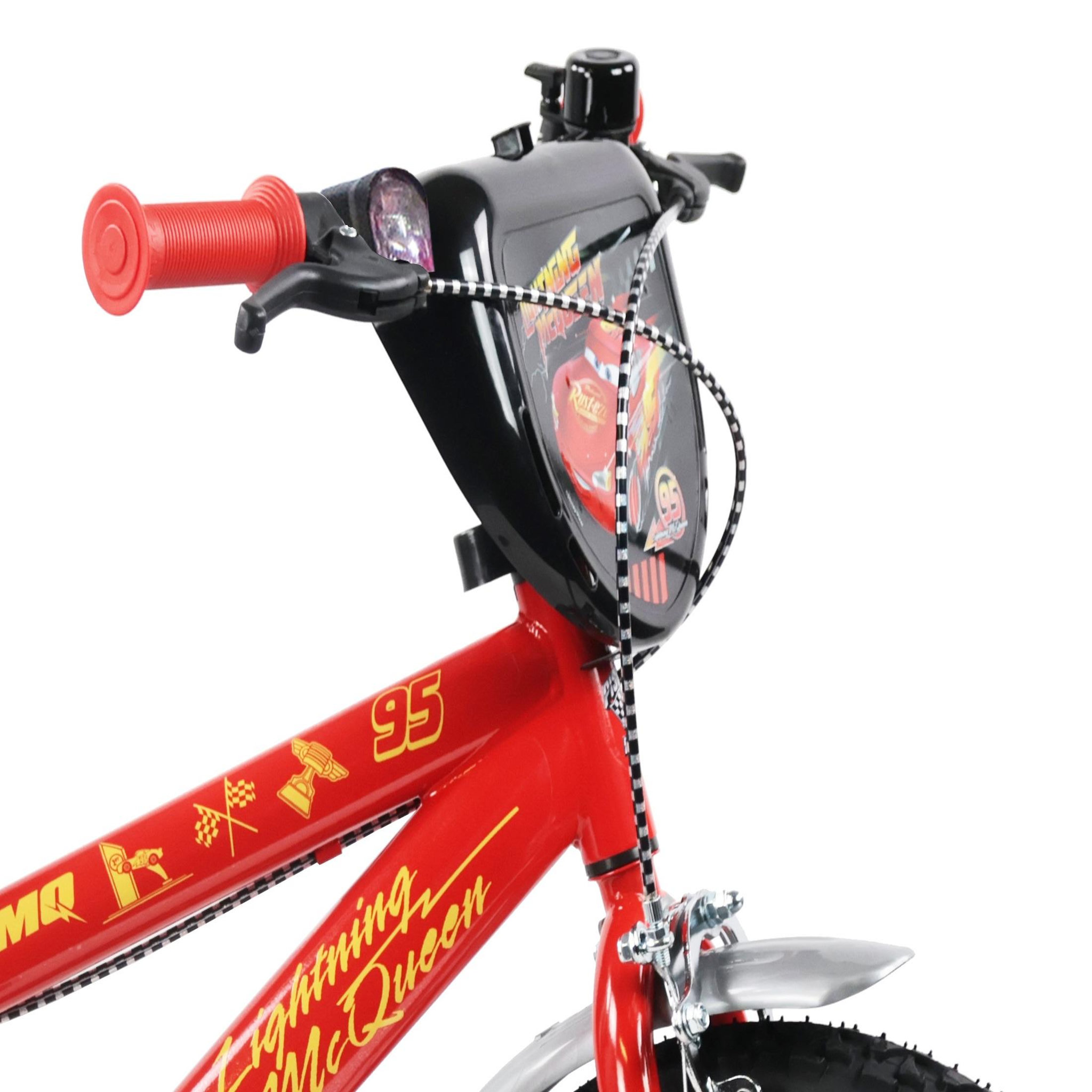 Voir la diapositive 2 : Avengers Vélo enfant 16'' CARS de Disney (100 cm à 125 cm) avec 2 freins, plaque avant décorative, stabilisateurs et bidon arrière.