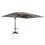 ID MARKET Parasol déporté inclinable rotatif 360 CALVI taupe 3x4 M avec housse