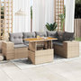 Voir la diapositive 1 : VIDAXL Salon de jardin avec coussins 6 pcs beige resine tressee