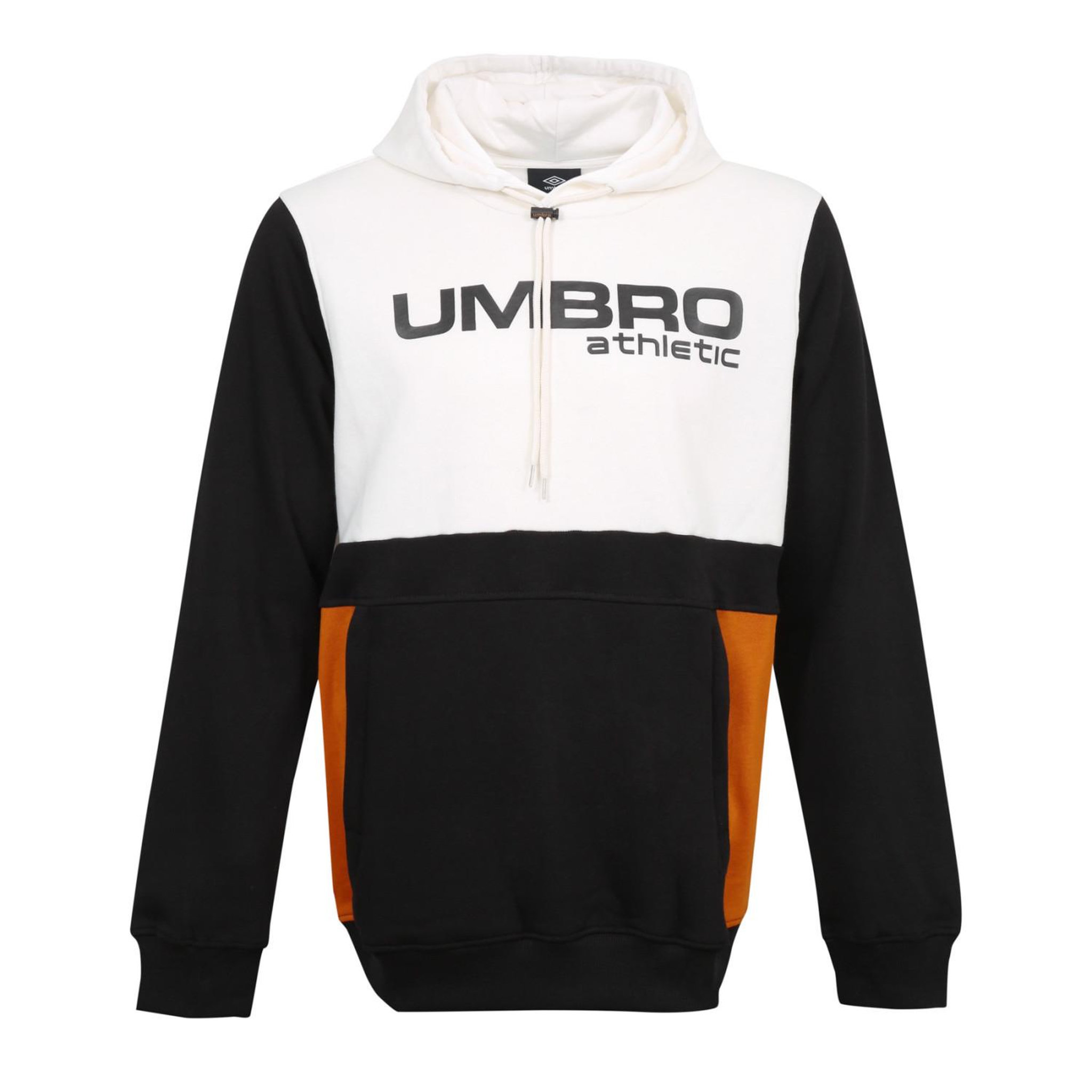 UMBRO Sweat à capuche homme tricolore avec poche kangourou et logo 1224770. Coloris disponibles : Blanc