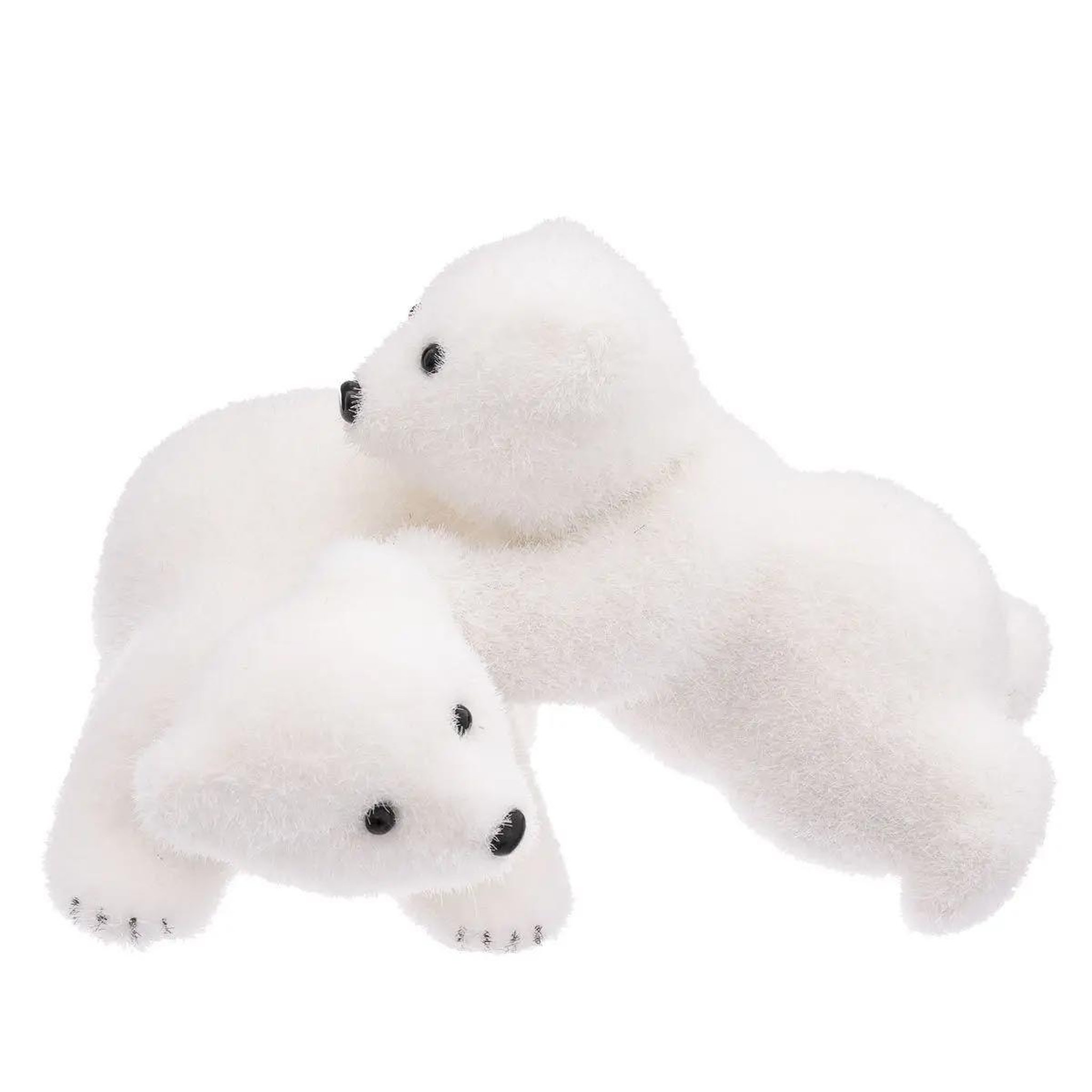 ATMOSPHERA Lot de 2 oursons qui jouent  manteau  25cm blanc