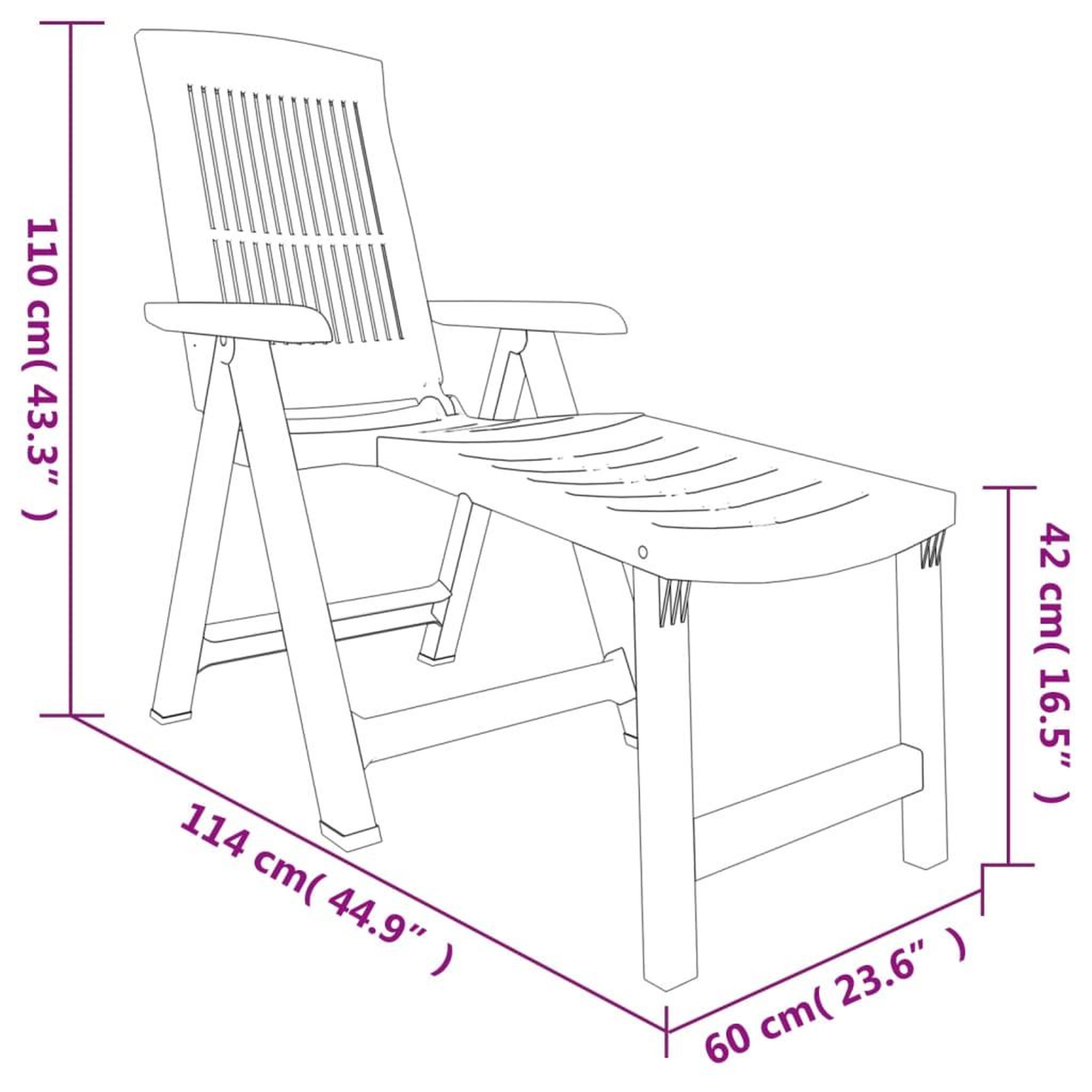 Voir la diapositive 6 : VIDAXL Chaise longue blanc plastique