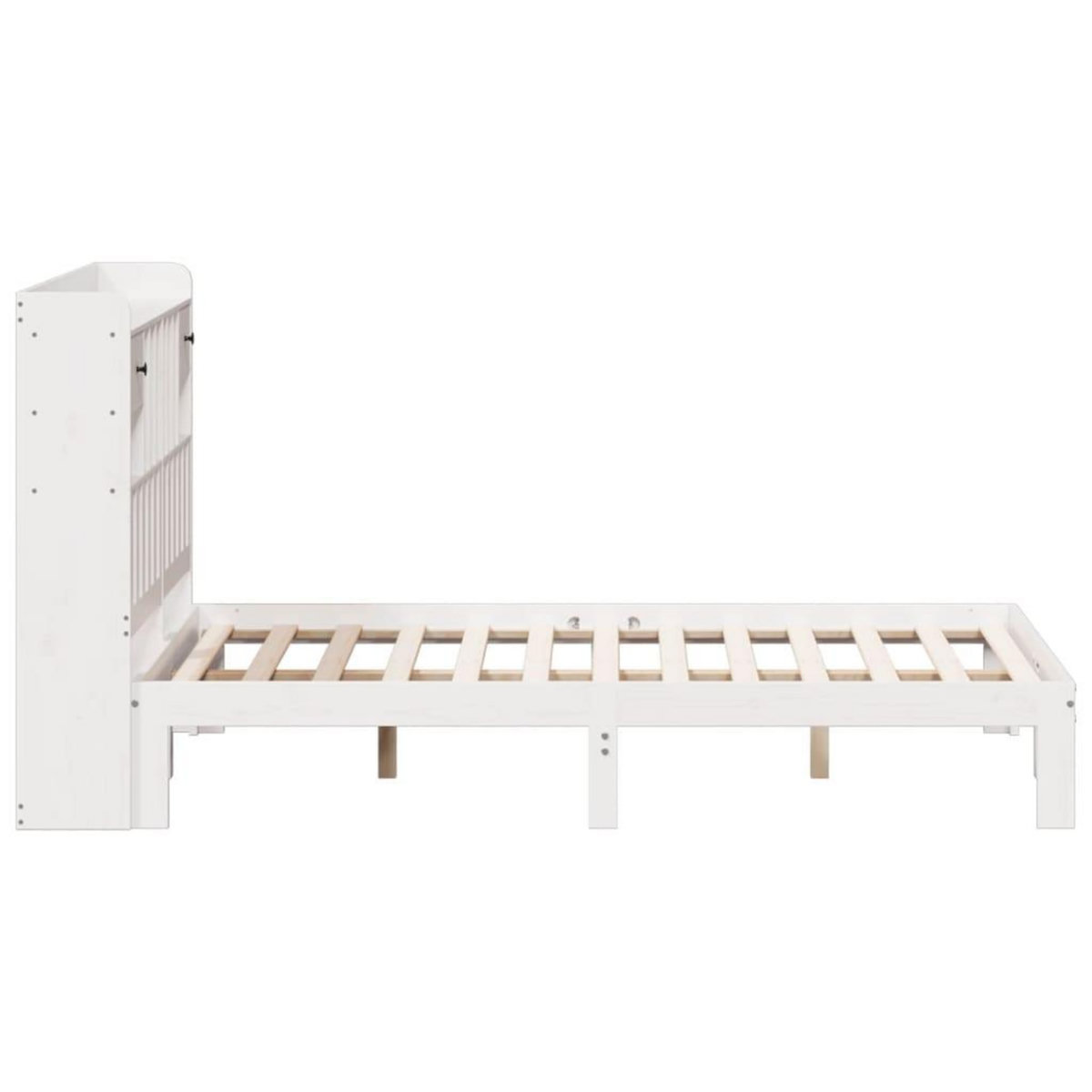 VIDAXL Lit bibliotheque sans matelas blanc 160x200 cm bois pin massif