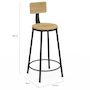 Voir la diapositive 6 : ID MARKET Lot de 4 tabourets de bar DETROIT assise ronde avec dossier design industriel