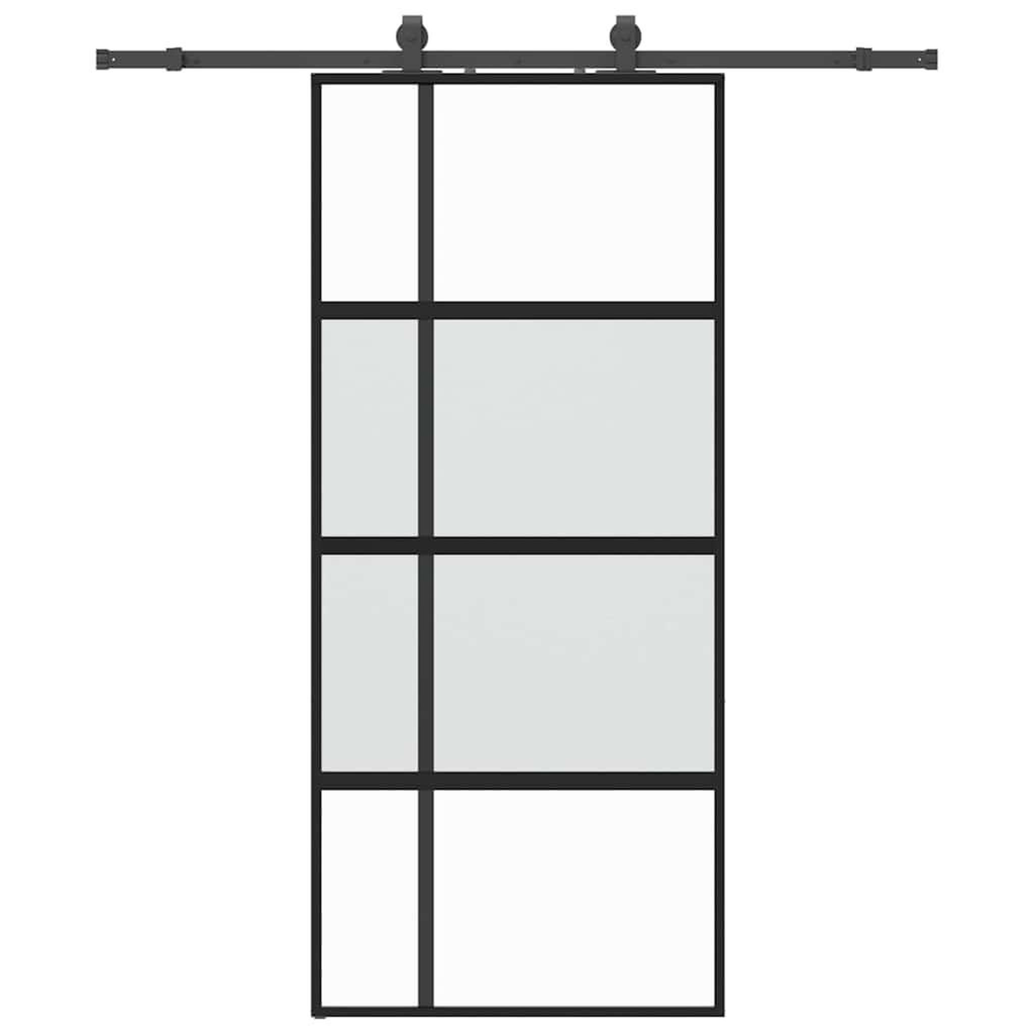 Voir la diapositive 2 : VIDAXL Porte coulissante avec kit de quincaillerie noir 90x205 cm