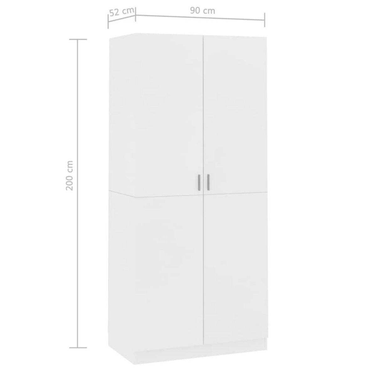 VIDAXL Garde-robe Blanc 90x52x200 cm Bois d'ingenierie
