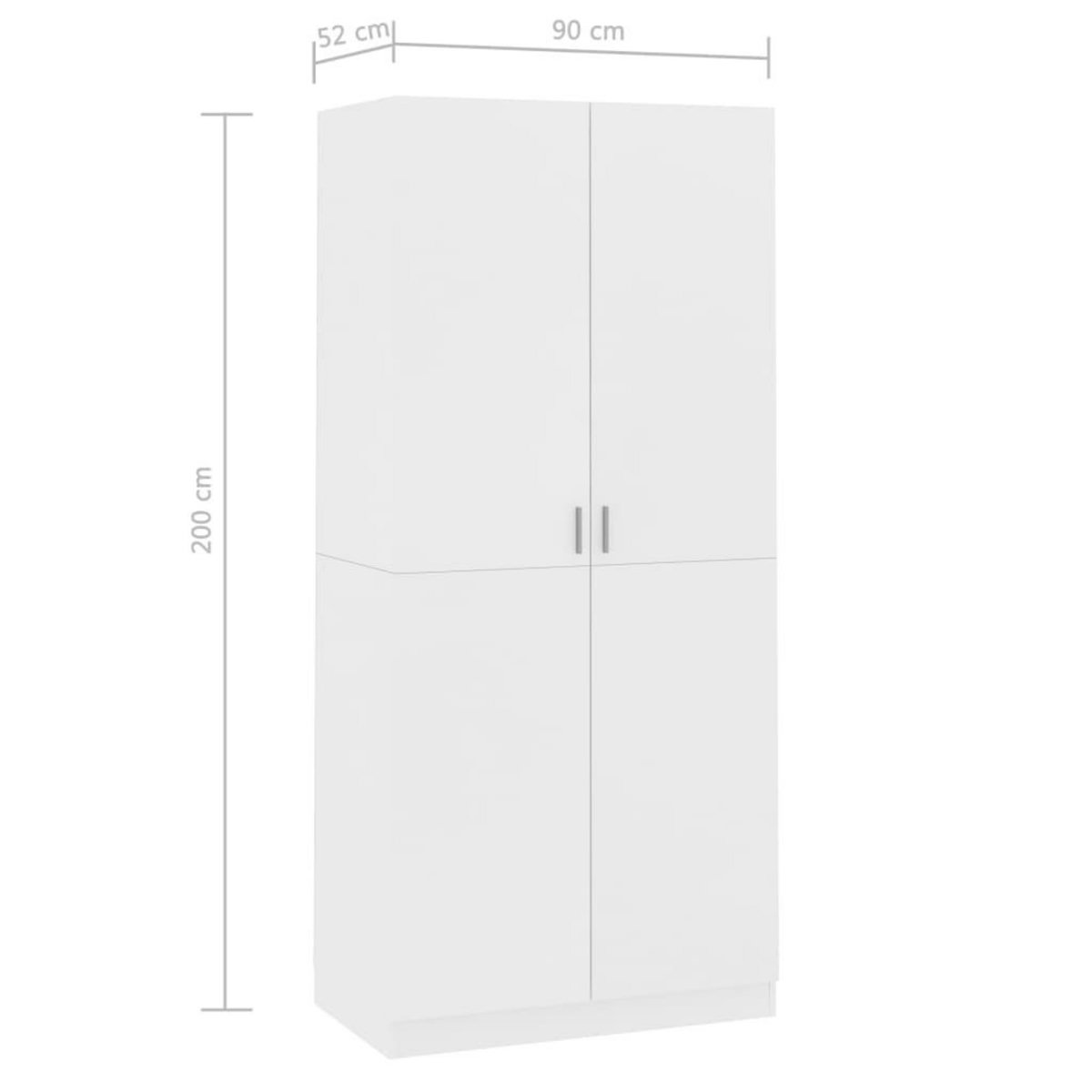VIDAXL Garde-robe Blanc 90x52x200 cm Bois d'ingenierie