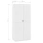 Voir la diapositive 6 : VIDAXL Garde-robe Blanc 90x52x200 cm Bois d'ingenierie