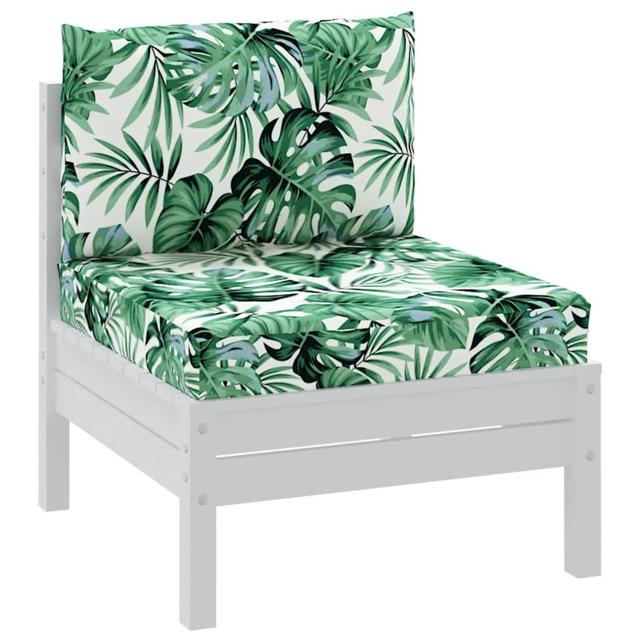 Voir la diapositive 3 : VIDAXL Coussins de palette lot de 2 motif de feuilles tissu