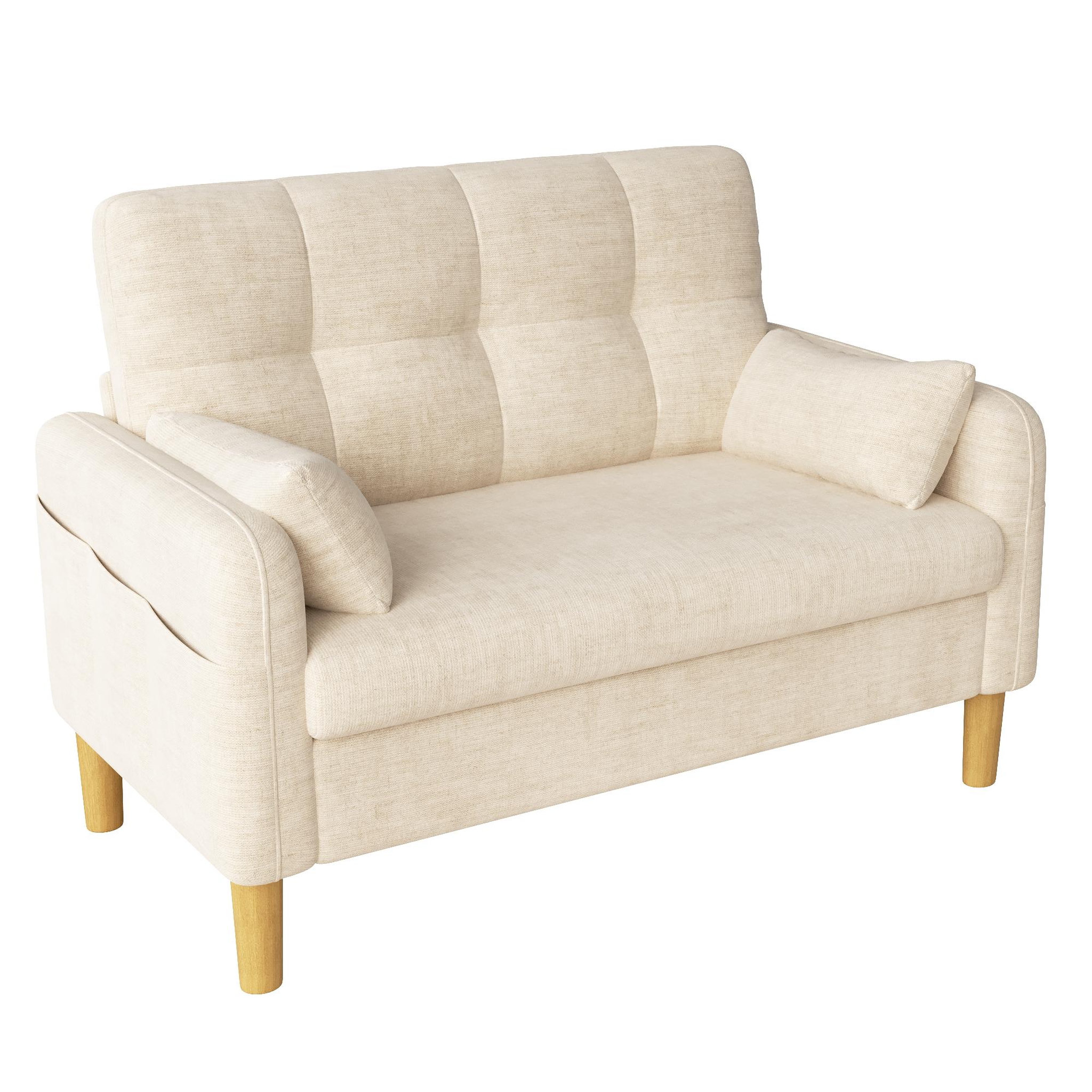 Voir la diapositive 5 : MERAX Canapé 2 places compact avec 2 coussins rangement latéral tissu chenille