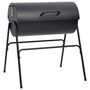 Voir la diapositive 2 : VIDAXL Gril a baril avec 2 grilles de cuisson Noir 80x95x90 cm Acier