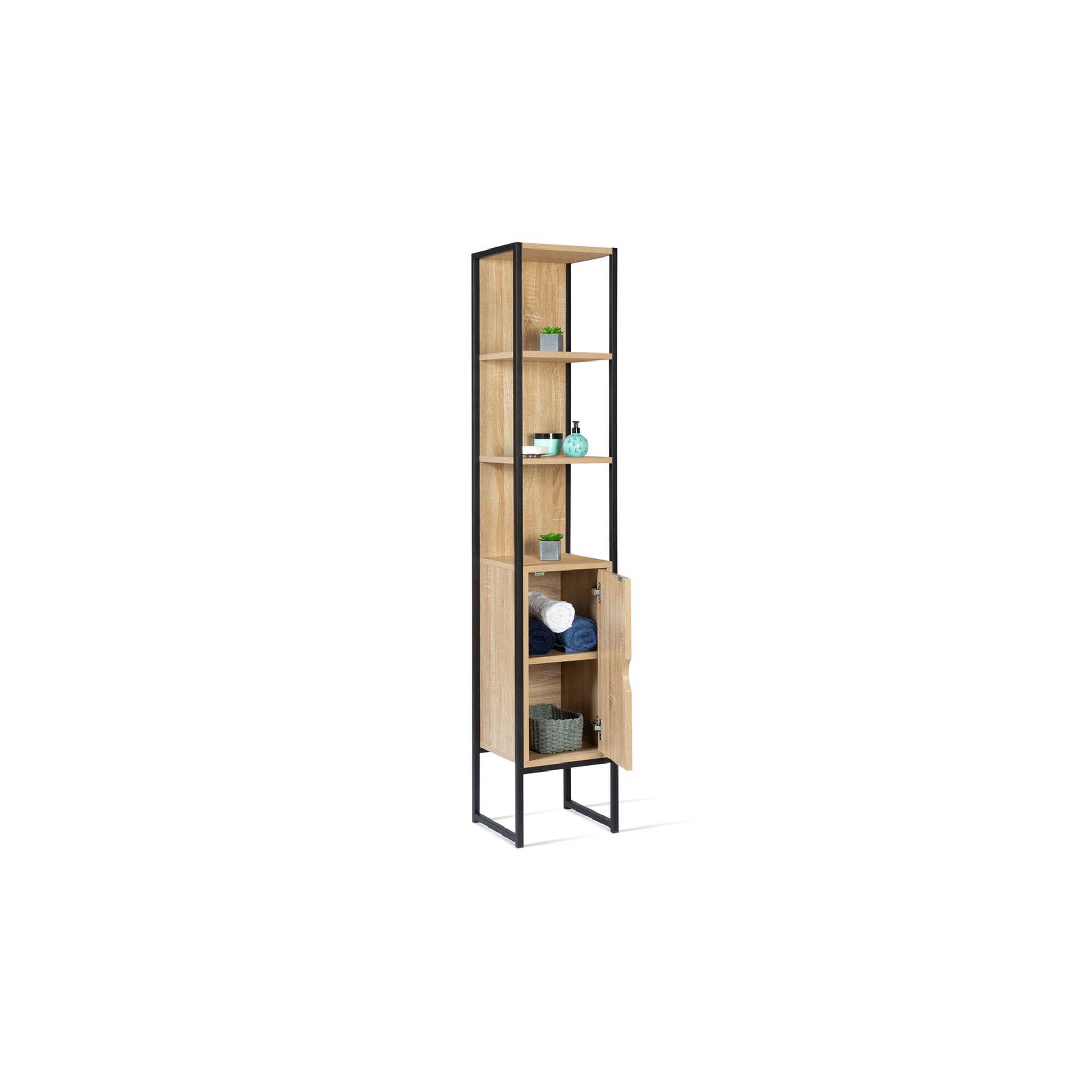 Voir la diapositive 3 : Colonne de salle de bain 1 porte 3 niche H170cm HOUSTON