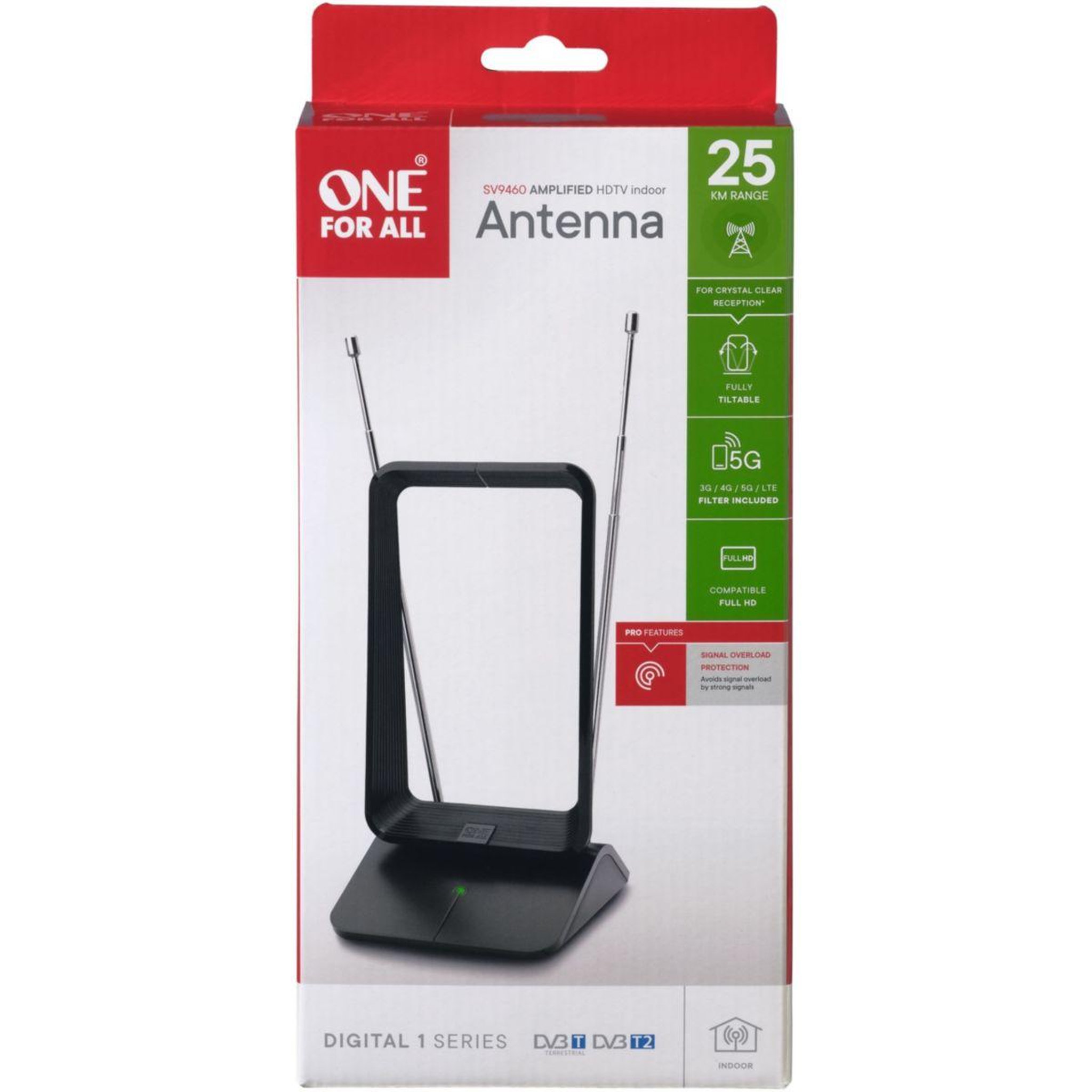 Voir la diapositive 2 : One For All Antenne intérieure SV9460 filtre 5G