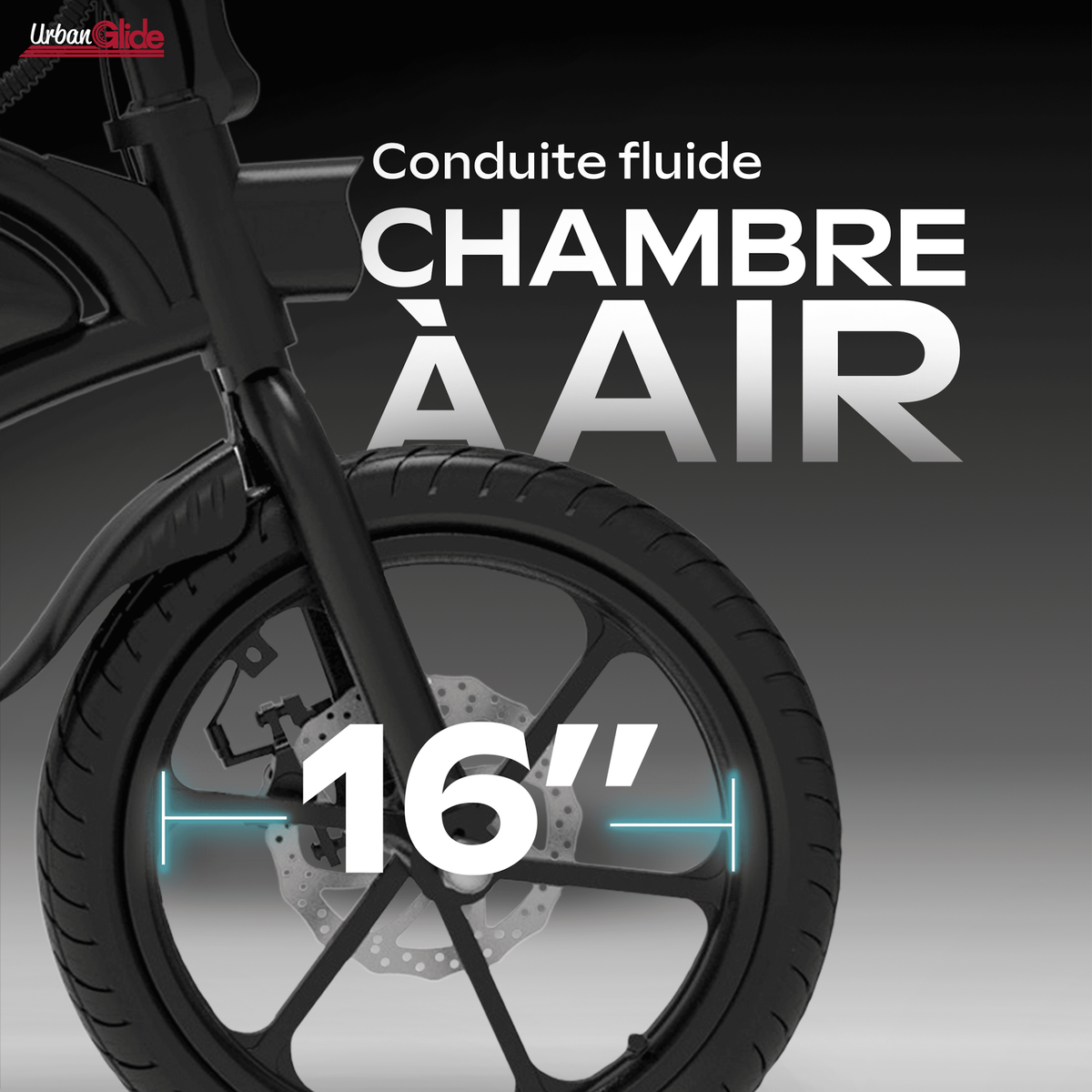URBANGLIDE Draisienne Électrique Adulte E-bike 160 – Moteur 1100W - Autonomie Jusqu'a 25 km - Pneu 16  Gonflable - Batterie 42V/6Ah - Poids 18Kg