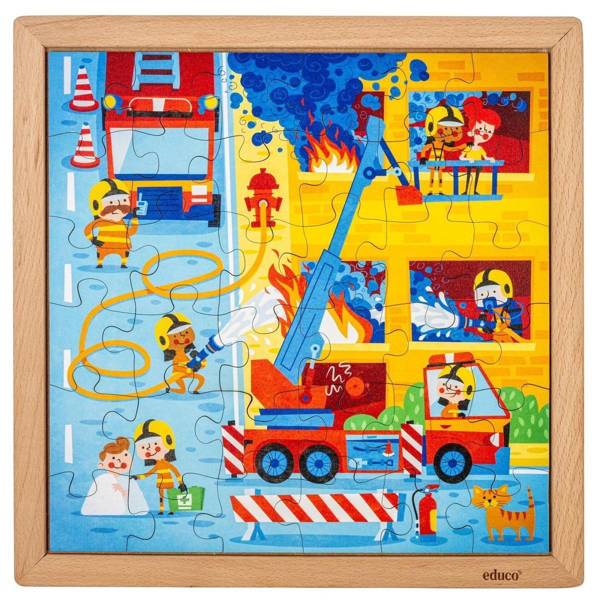 Voir la diapositive 2 : EDUCO Services d'urgence - pompiers — 36 pièces de puzzle