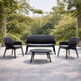 Voir la diapositive 2 : CONCEPT USINE Salon de jardin 4 places gris anthracite avec table basse IZMIR