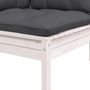 Voir la diapositive 4 : VIDAXL Canape d'angle de jardin avec coussins Blanc Bois de pin massif