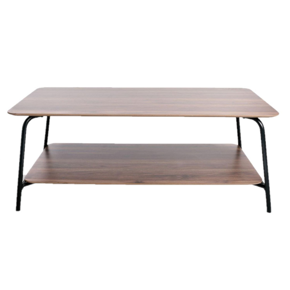 KB8 Table basse en Métal et MDF avec 1 étagère - Marron et Noir