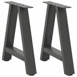 VIDAXL Pieds de table basse forme de A 2 pcs anthracite 38x(42-43) cm
