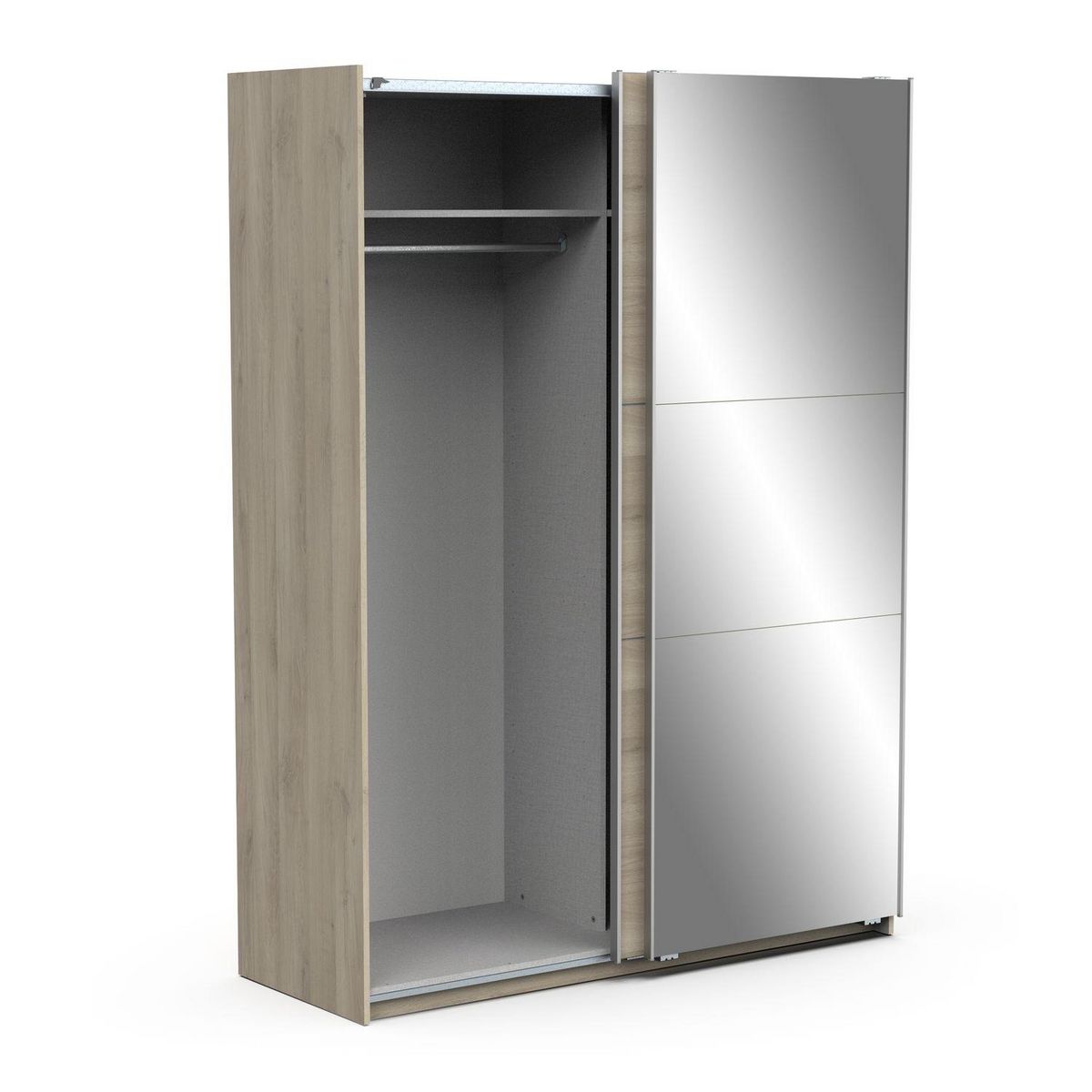 Armoire 2 portes coulissantes 1 miroir L150cm THIBAULT
