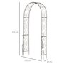 OUTSUNNY Arche de jardin arche à rosiers style fer forgé dim. 120L x 30l x 226H cm métal époxy noir vieilli cuivré