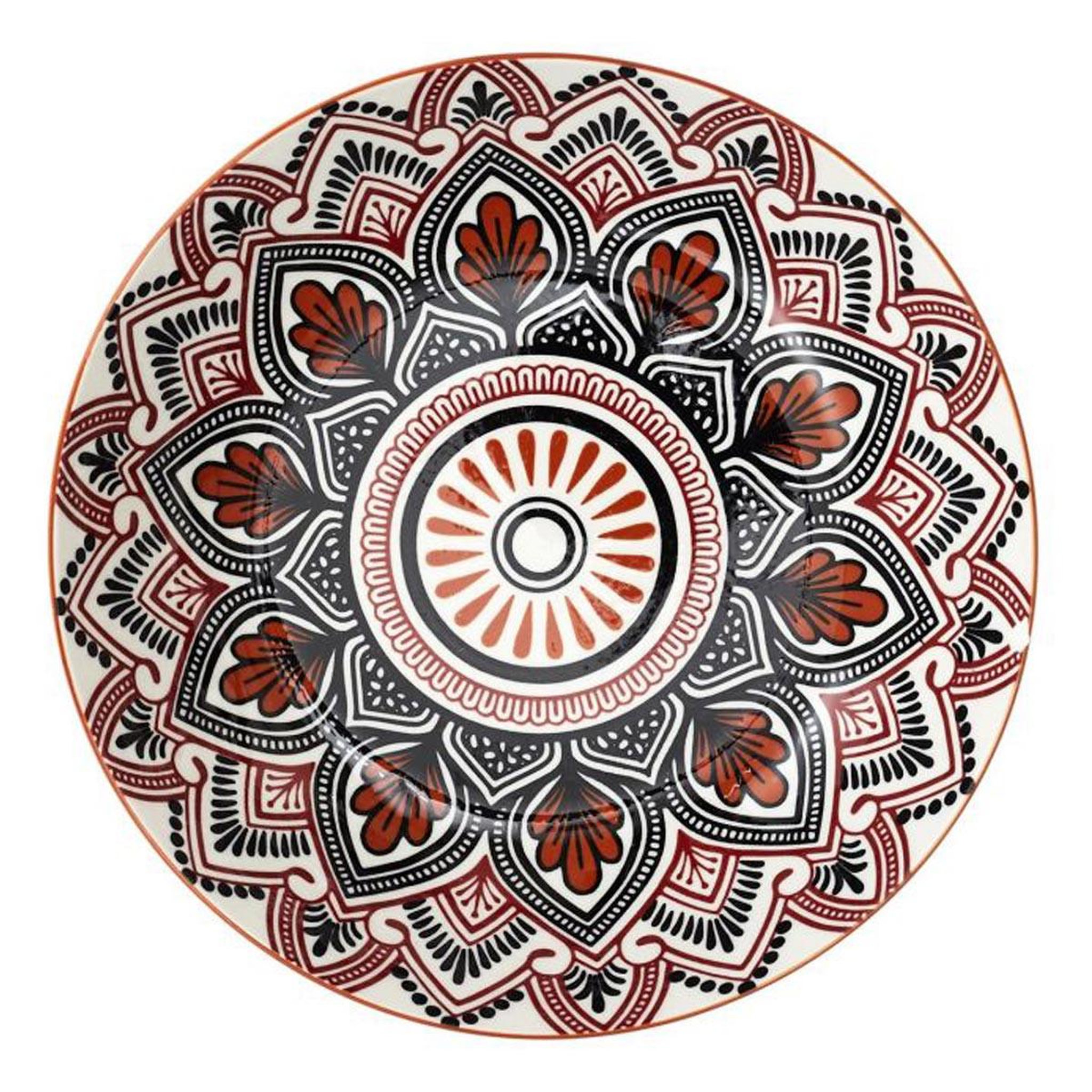 The Home Deco Factory Lot de 6 assiettes creuses  mandala  20cm orange