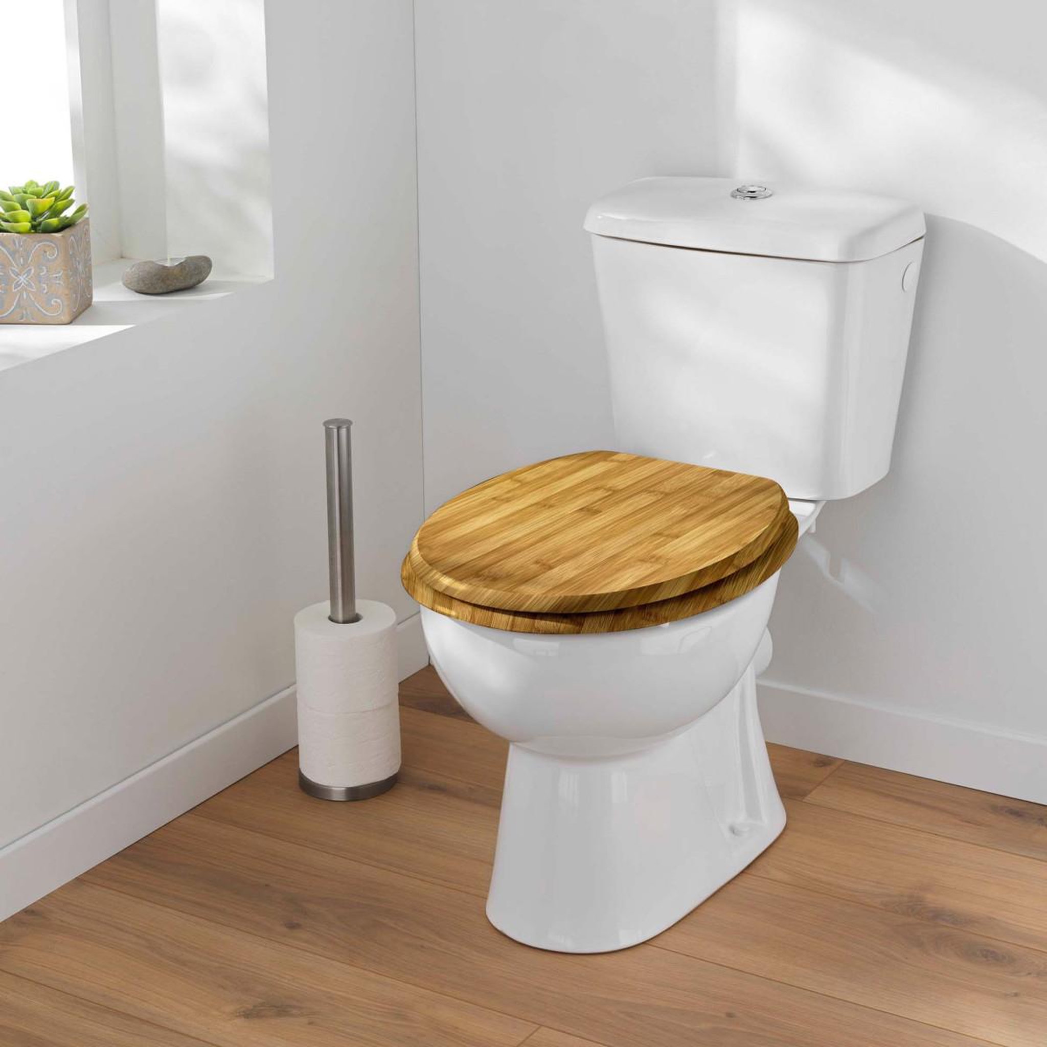 Voir la diapositive 5 : Douceur d'Intérieur Abattant wc effet bambou  hanoi  47cm naturel