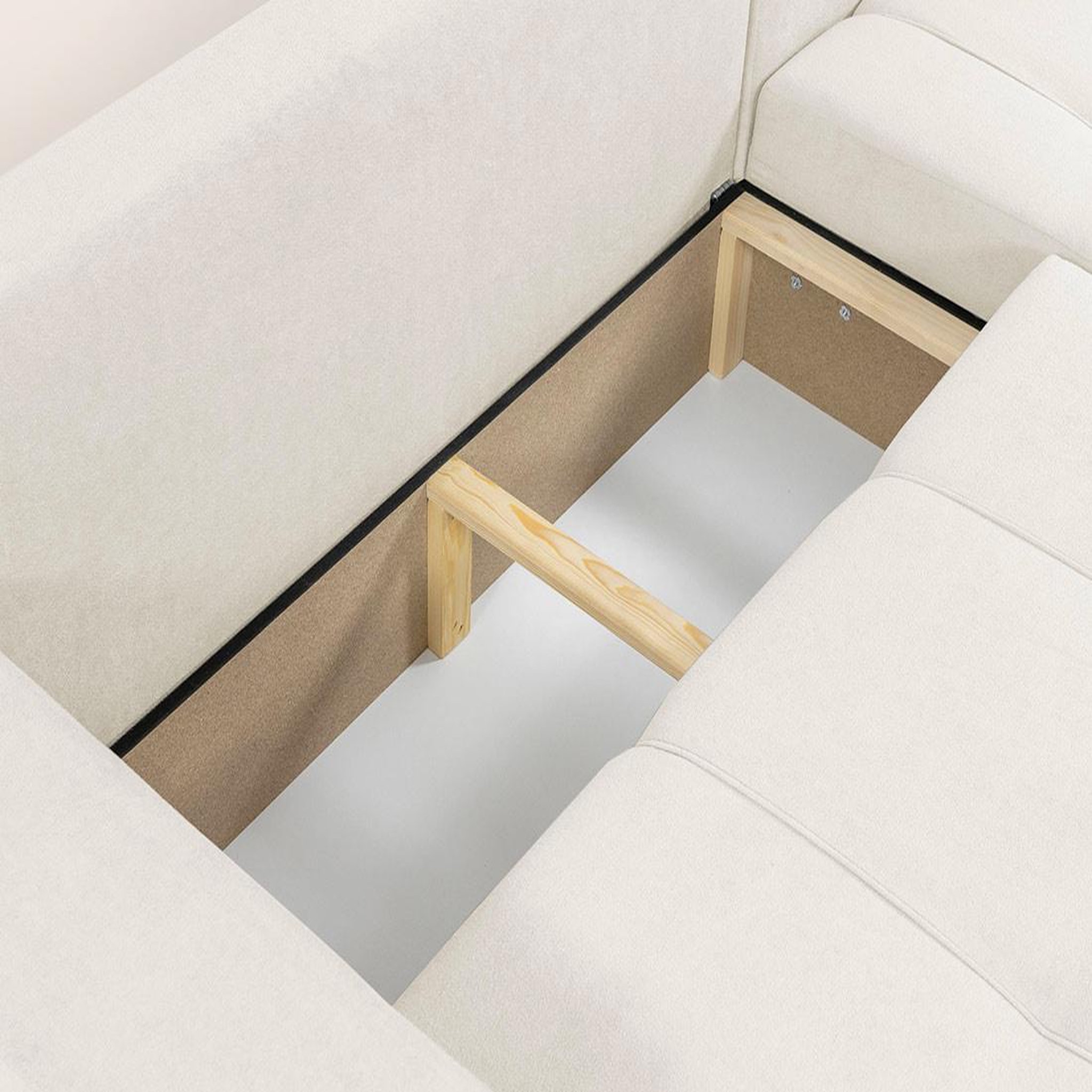 Voir la diapositive 6 : BEST MOBILIER Nicole - canapé d'angle réversible 4 places convertible avec coffre en tissu