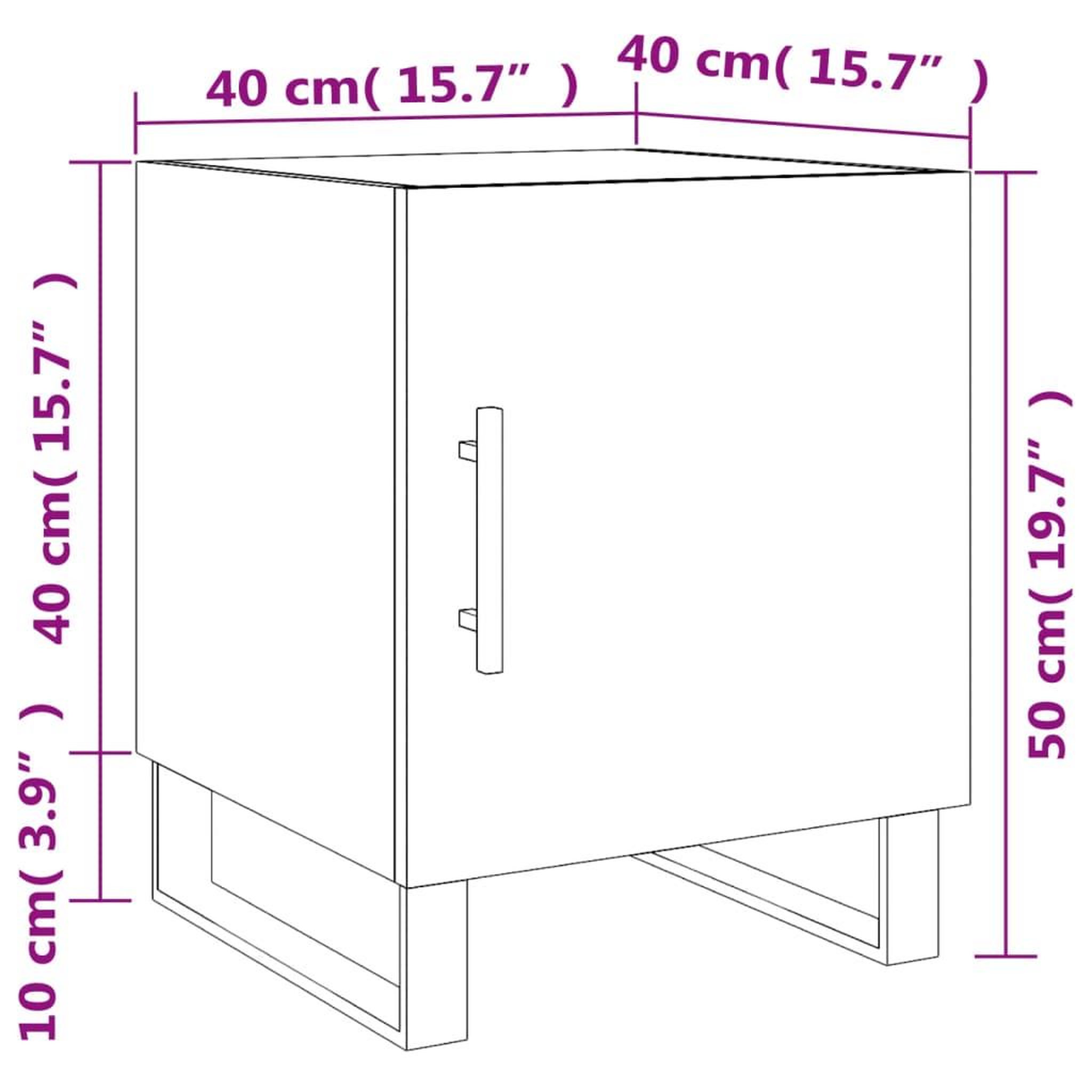 Voir la diapositive 6 : VIDAXL Tables de chevet 2 pcs noir 40x40x50 cm bois d'ingenierie