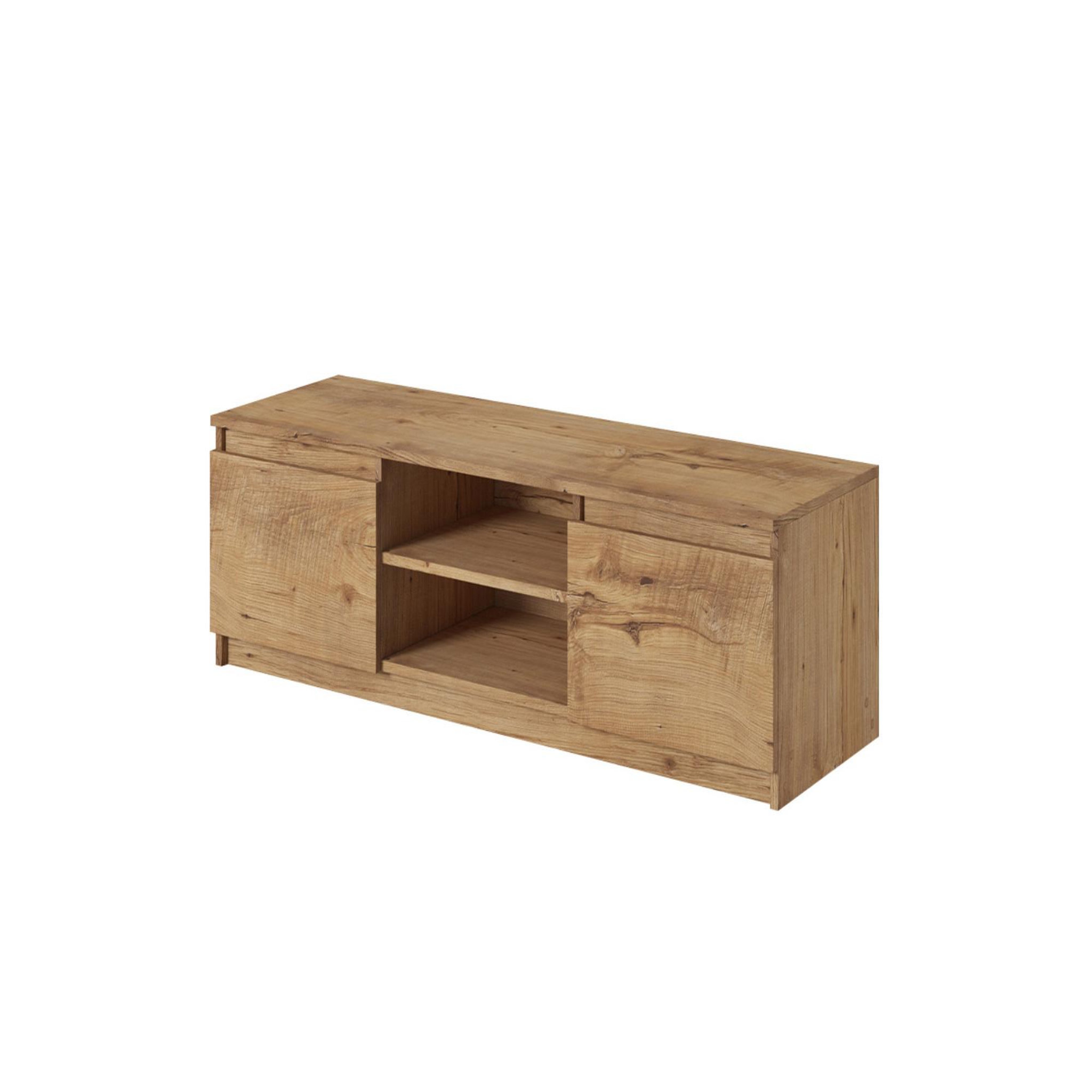 Voir la diapositive 1 : BEST MOBILIER Robin - meuble tv - 2 portes et 2 niches - 120 cm
