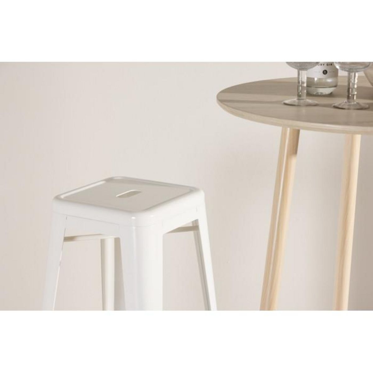 Paris Prix Tabouret de Bar en Métal  Tempe  76cm Beige