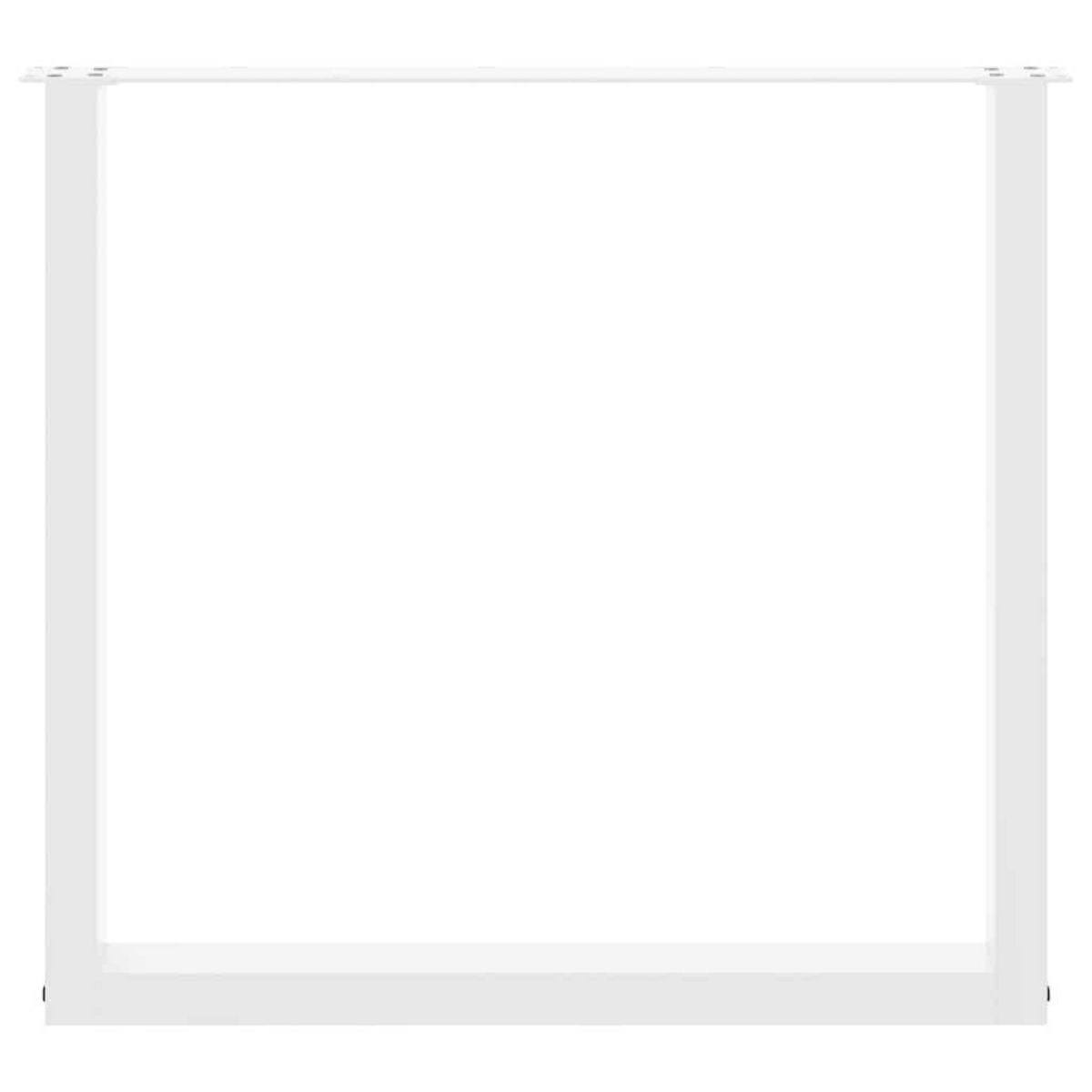 VIDAXL Pieds de table basse forme de U 3 pcs blanc 90x(72-73) cm acier