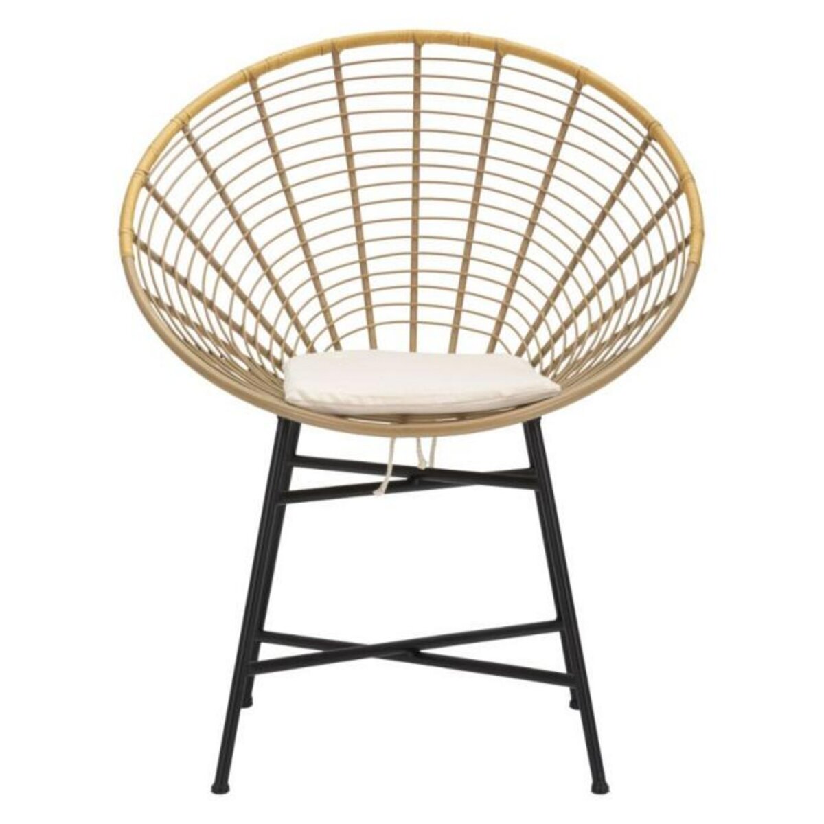 Paris Prix Chaise Design en Métal  Panama  88cm Naturel