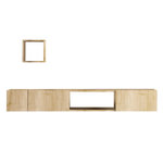 Habitat et Jardin Meuble TV avec étagère murale en bois  Avior  - 180 x 32 x 25 cm - Beige