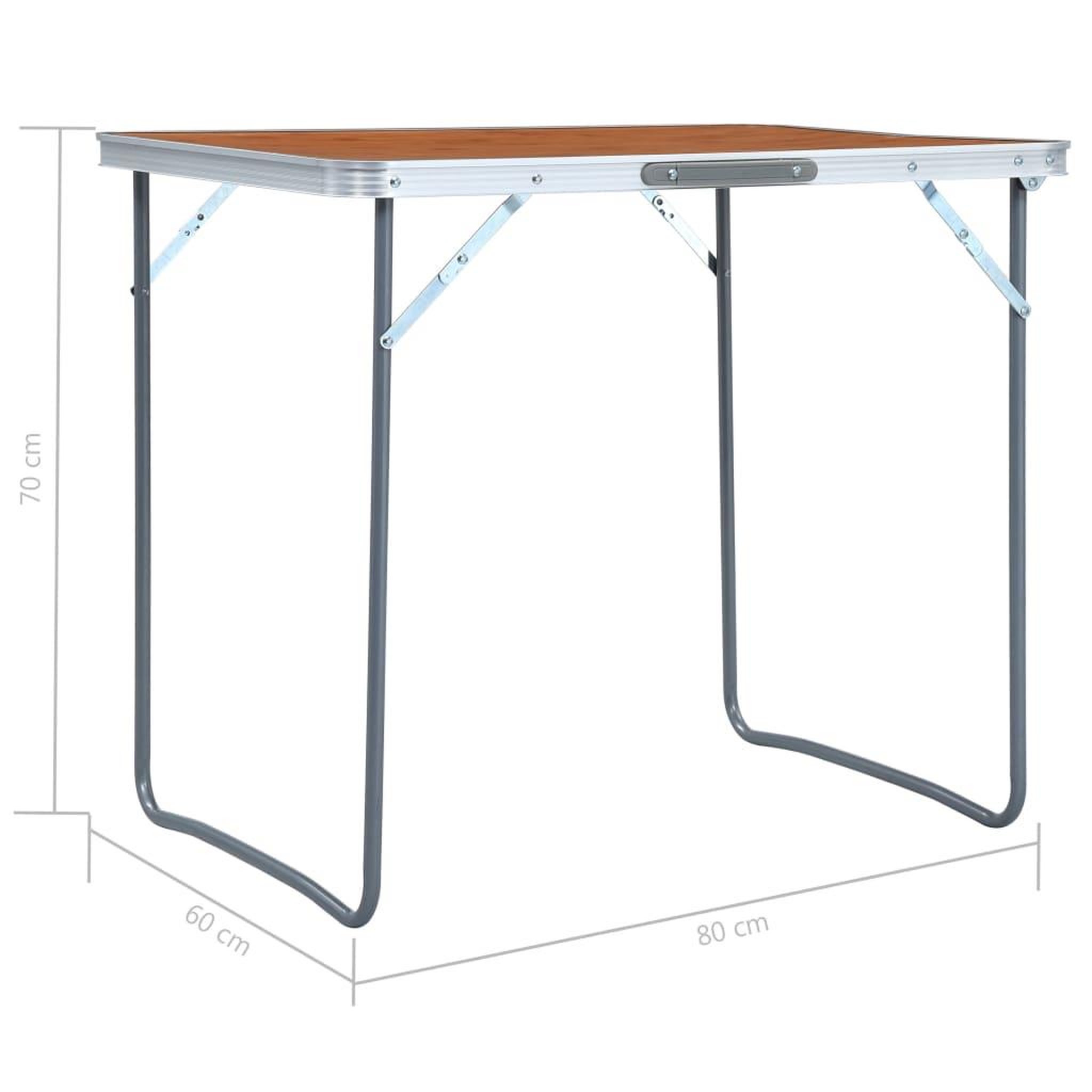 Voir la diapositive 6 : VIDAXL Table pliable de camping avec cadre en metal 80x60 cm