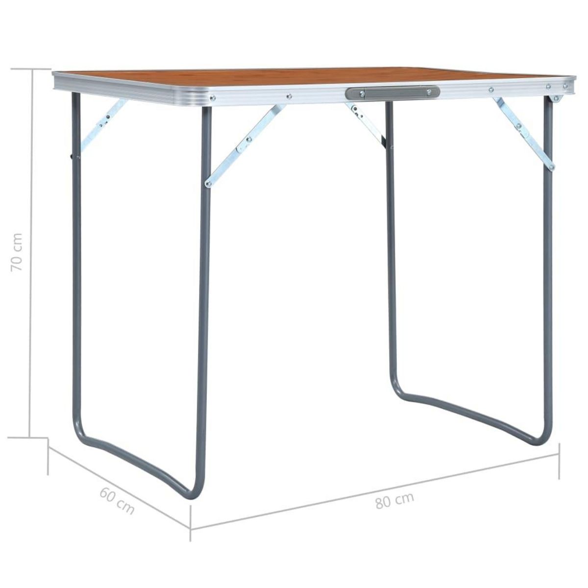 VIDAXL Table pliable de camping avec cadre en metal 80x60 cm