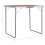 Voir la diapositive 6 : VIDAXL Table pliable de camping avec cadre en metal 80x60 cm