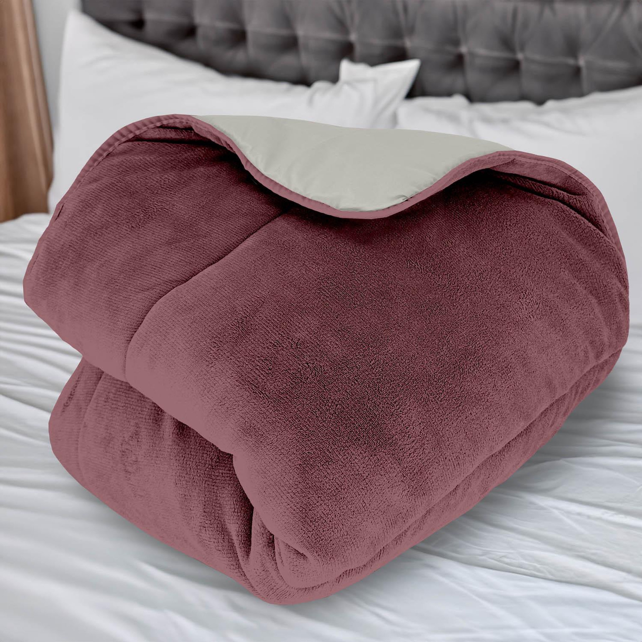 Intemporel Couette doublée polaire microfibre BICOLORE, par Soleil d'ocre