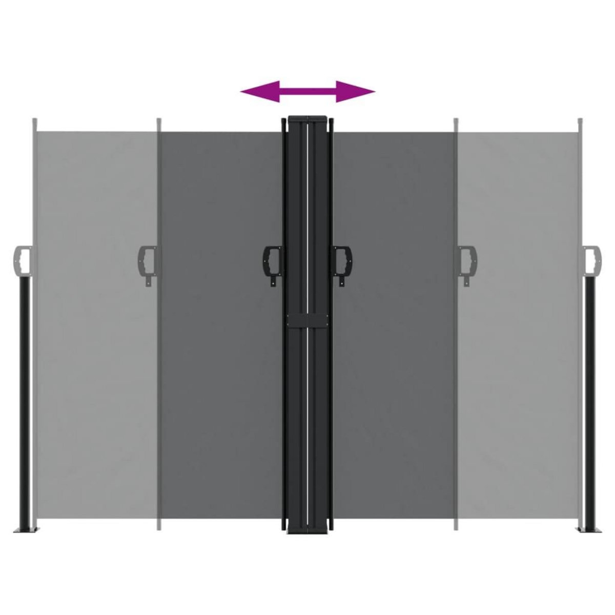 VIDAXL Auvent lateral retractable noir 180x1200 cm