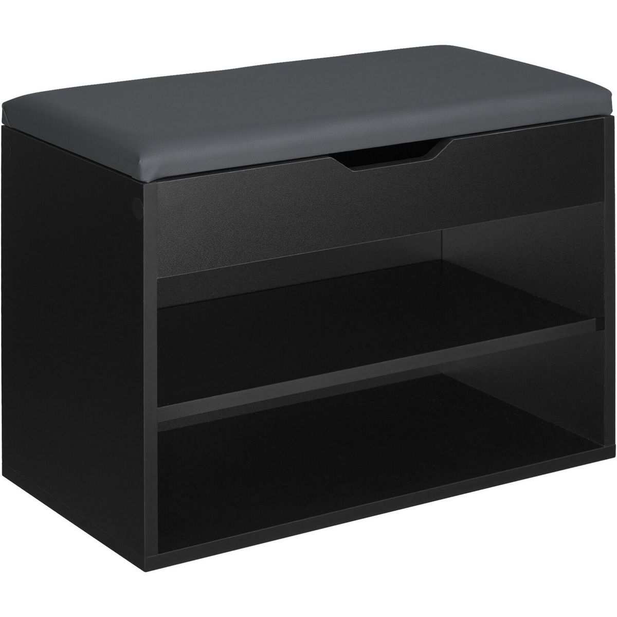 tectake Banc à chaussures pour 6 paires de chaussures noir