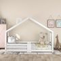 Voir la diapositive 3 : MERAX Lit cabane enfant 90 x 200 cm avec sommier