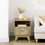 Voir la diapositive 4 : HOMCOM Chevet style bohème - table de nuit design - tiroir, niche - aspect bois manguier rotin
