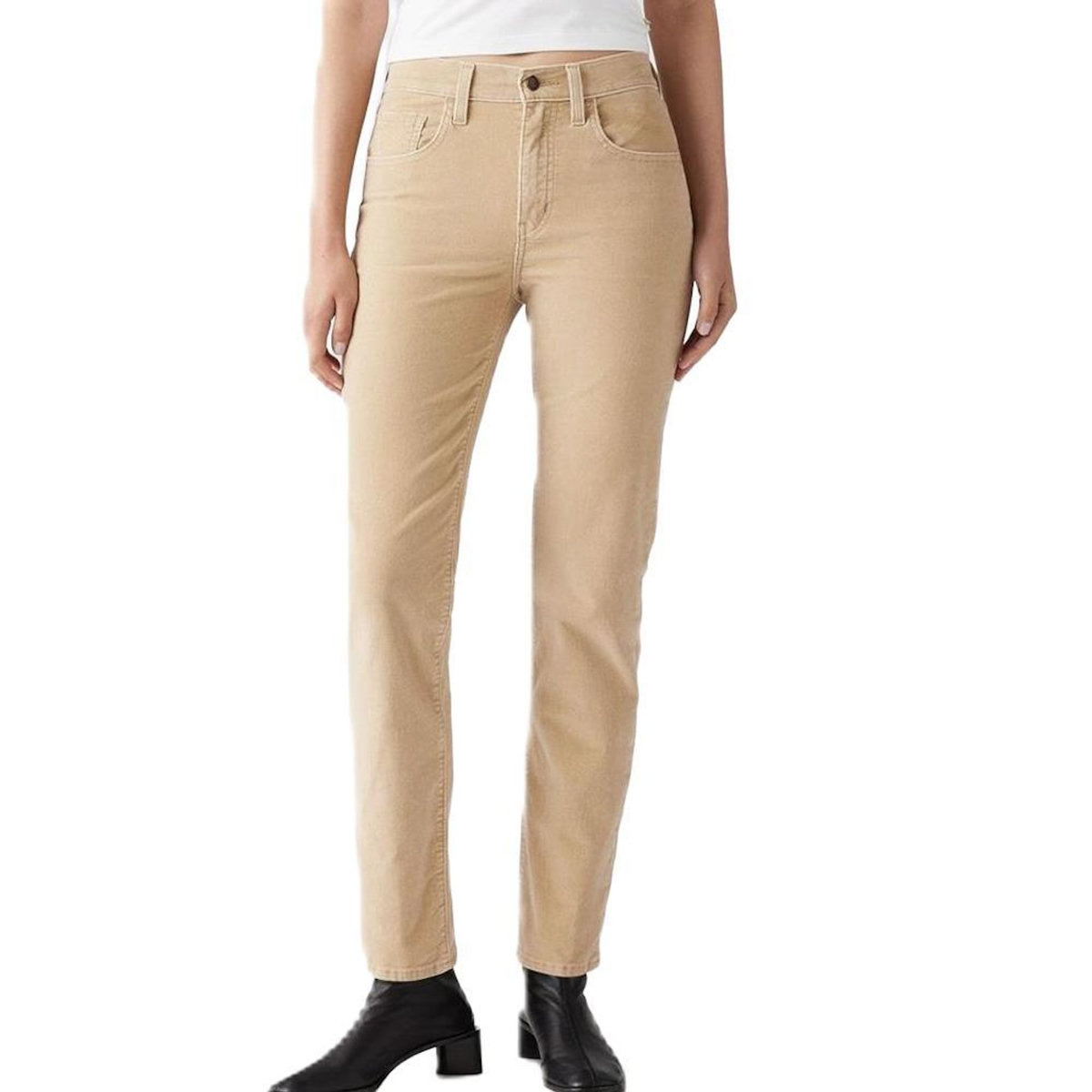 Levi's Jean 724 Beige Classique Femme Levi's  High Rise Straight 18883