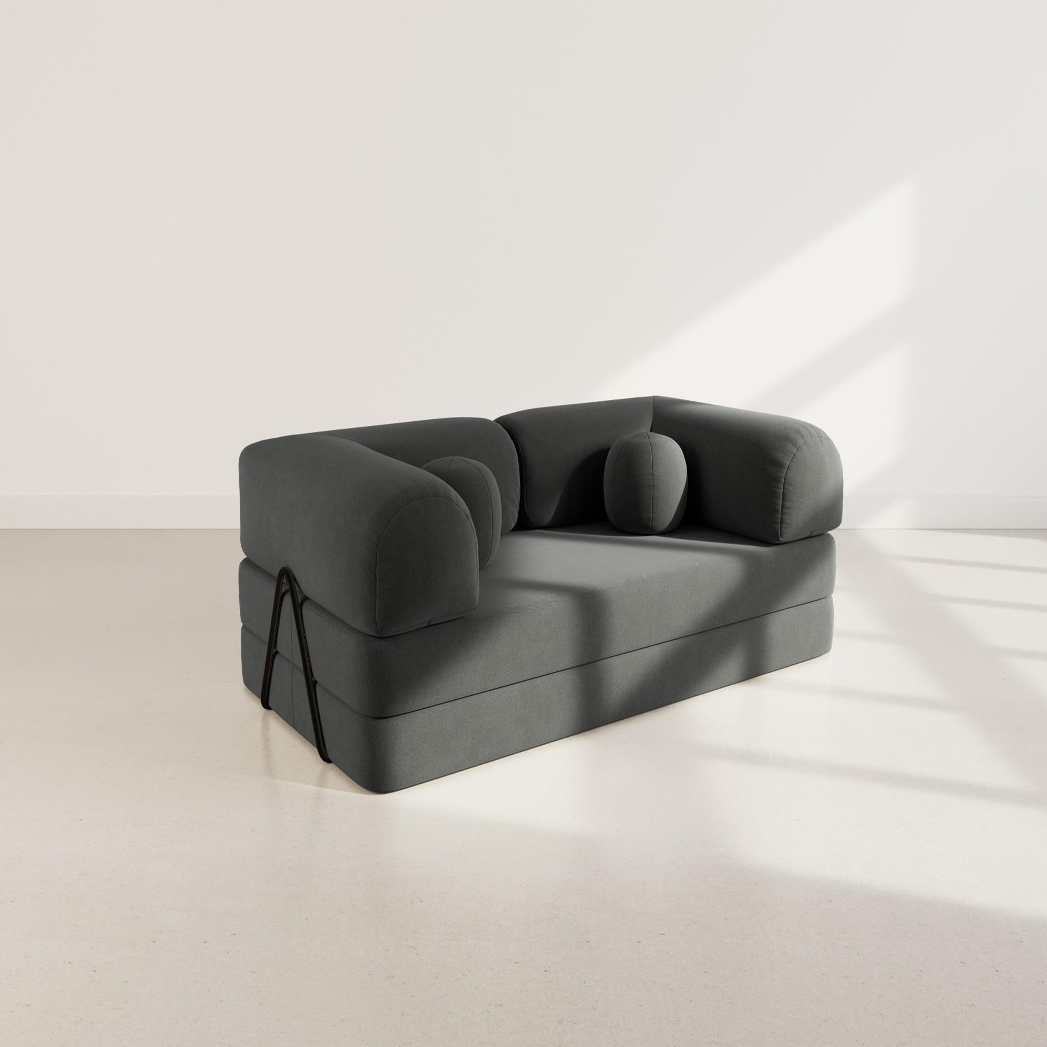 Voir la diapositive 6 : BEST MOBILIER Nebula - canapé 3 places convertible en velours texturé