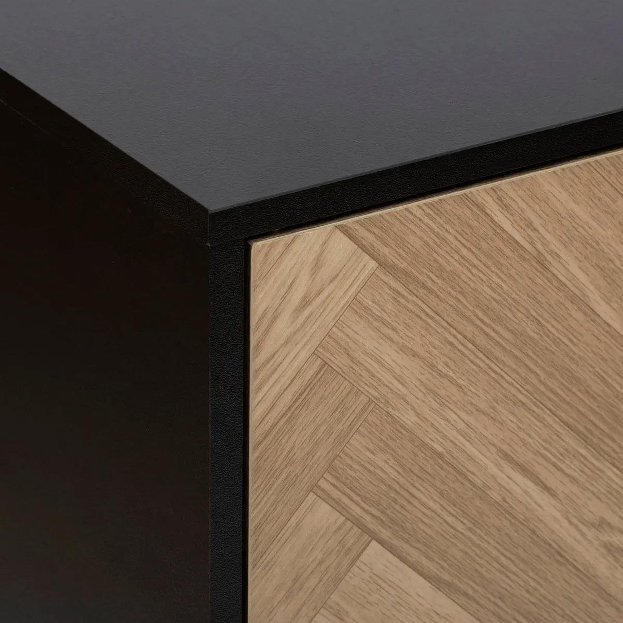 Voir la diapositive 3 : FIVE Étagère 6 cases  chevrons  100cm naturel & noir