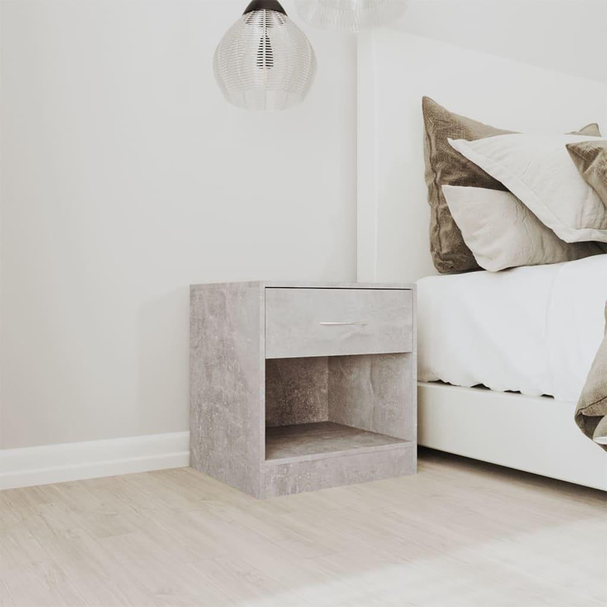 Voir la diapositive 3 : VIDAXL Tables de chevet 2 pcs avec tiroir Gris beton