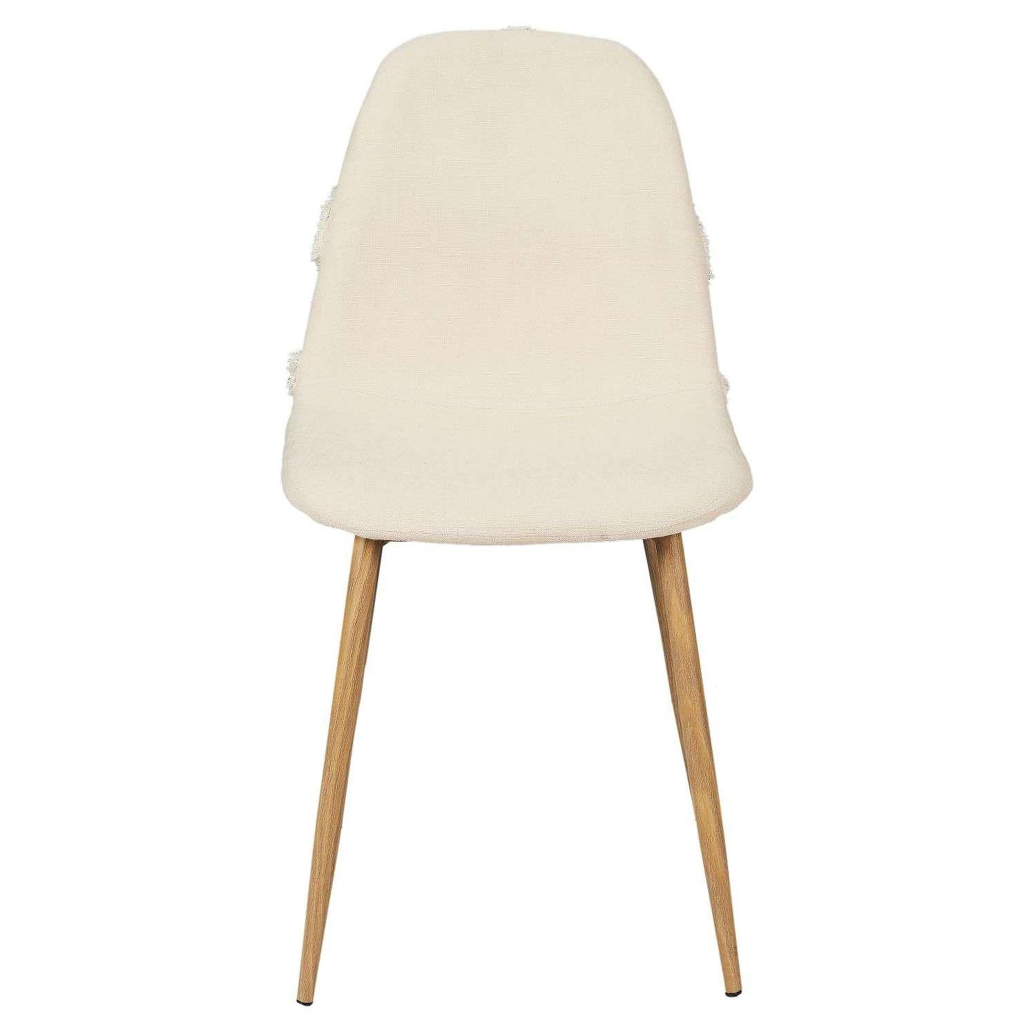 The Home Deco Factory Chaise faro tissu et pieds métal imitation bois - beige