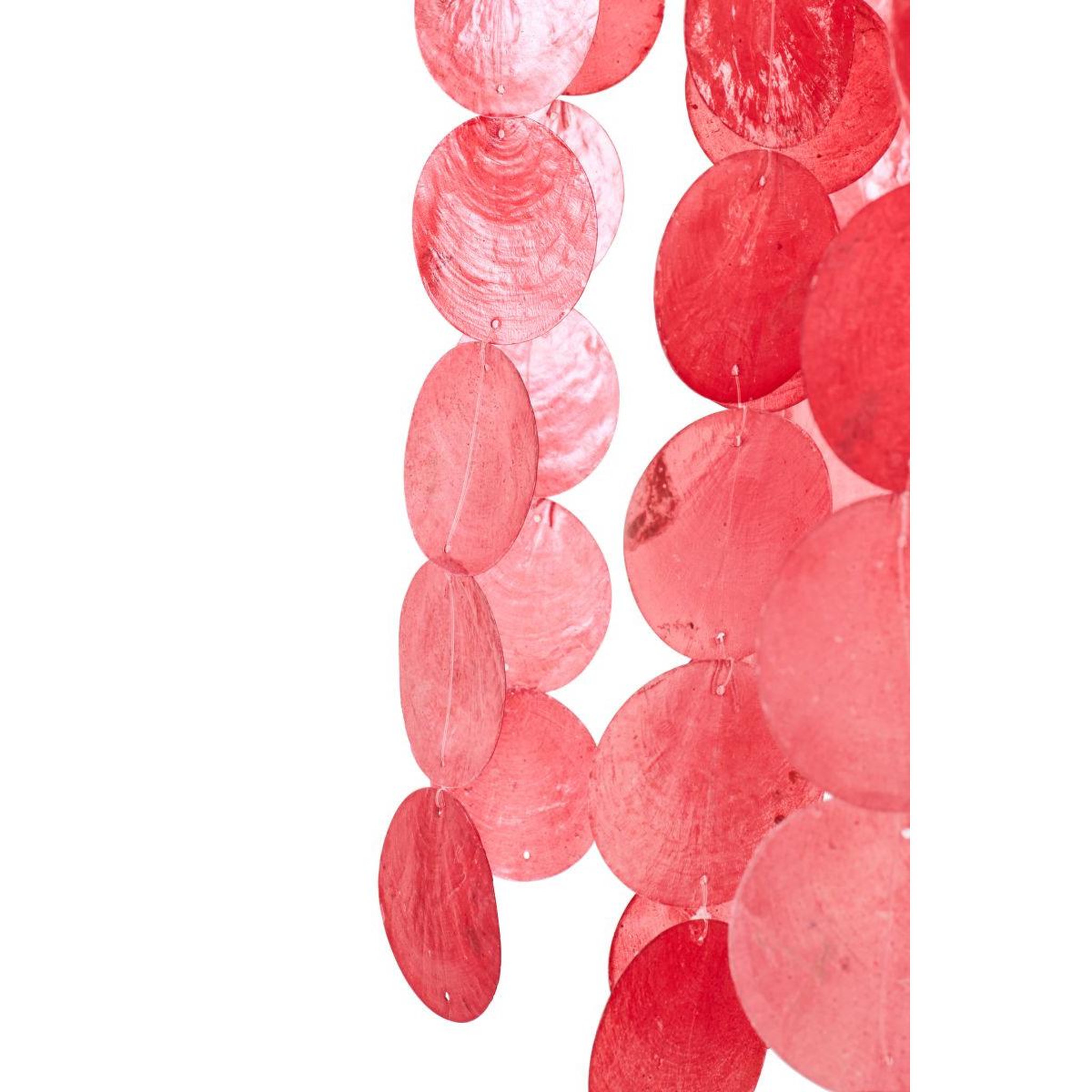 Voir la diapositive 2 : J-LINE Suspension déco en capiz  betsy  250cm rouge