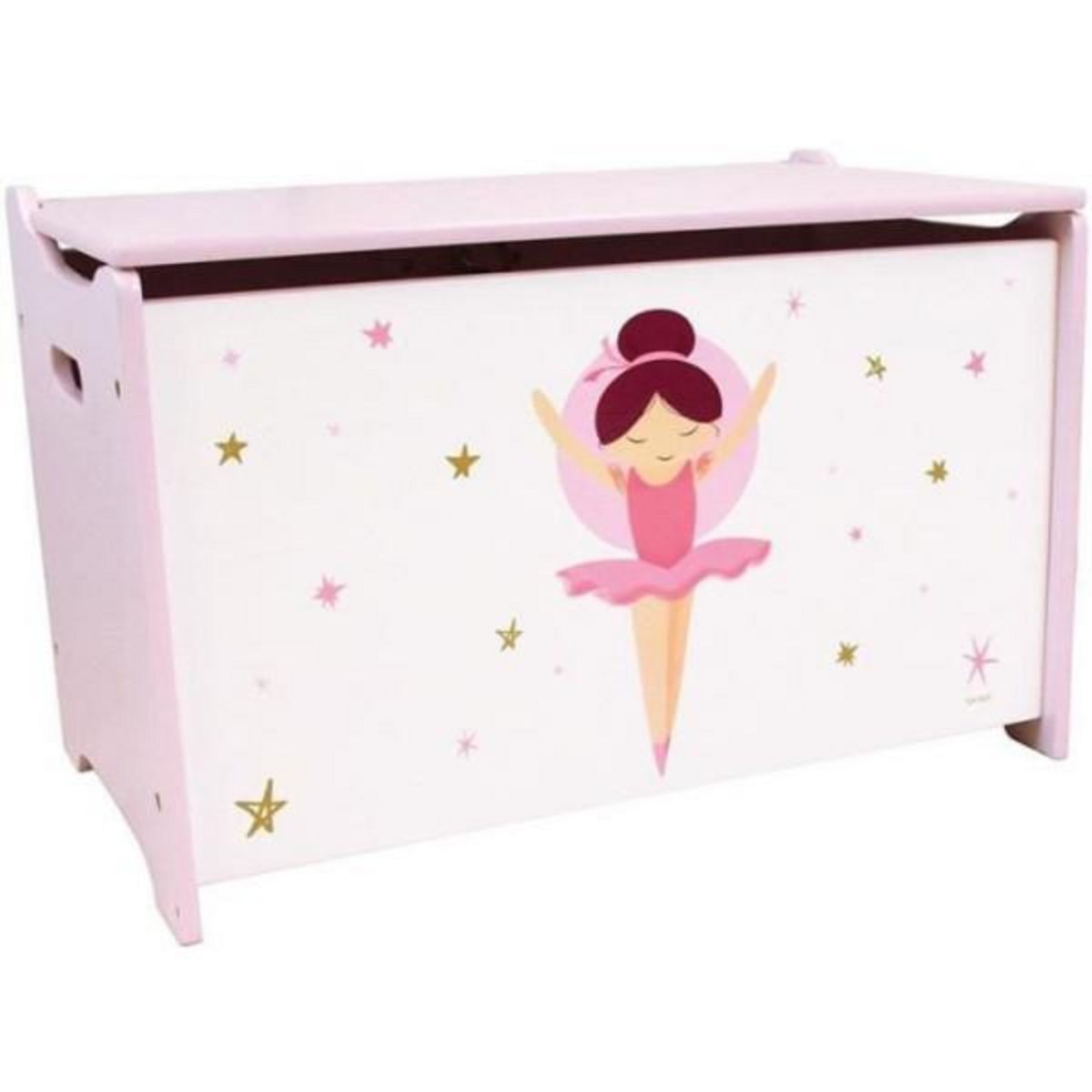 Fun House Coffret a jouets en bois - Danseuse Ballerine - FUN HOUSE - H.40 x L.58 x P.36 cm