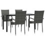 Voir la diapositive 3 : VIDAXL Ensemble a manger de jardin 5 pcs Gris Resine tressee